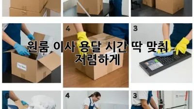 원룸 이사 용달, 시간 딱 맞춰 저렴하게!