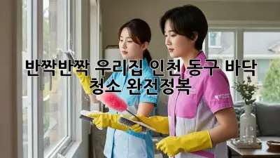 ✨ 반짝반짝 우리집! 인천 동구 바닥 청소 완전정복 ✨